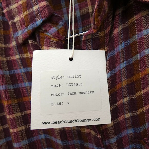 NWTBeachLunchLounge Plaid Button-Front Tunic Top Rust Multicolor Size Small - Picture 10 of 12